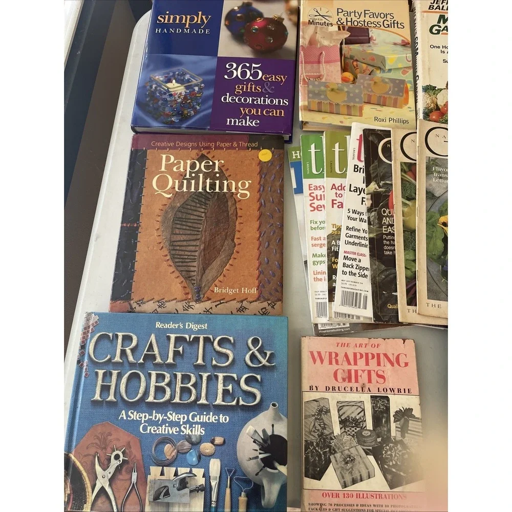 Vintage Craft Book Magazine Lot 14 Quilting Gardening Gifts‎ Hostess Hobbies BB4